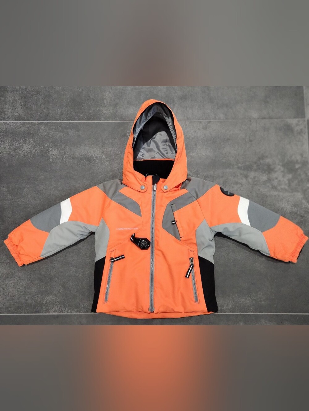 Obermeyer Children Unisex Orange Gray Hooded Jacket